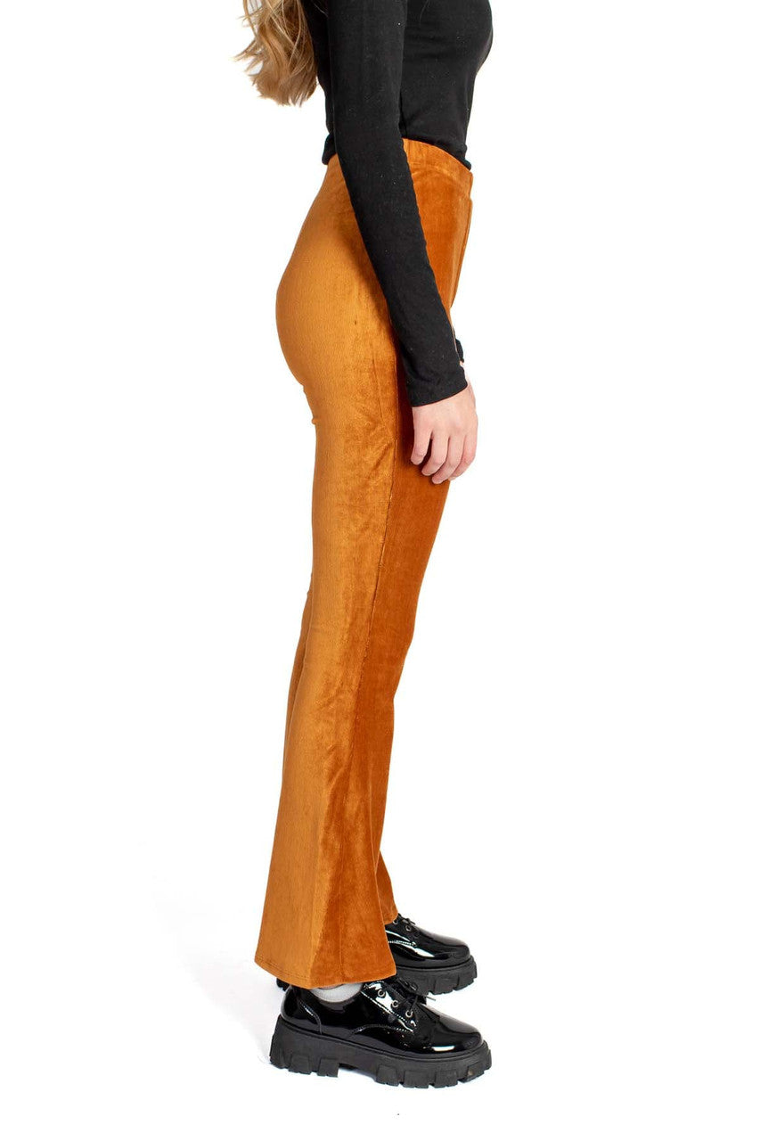 Cognac Knit Corduroy Flares