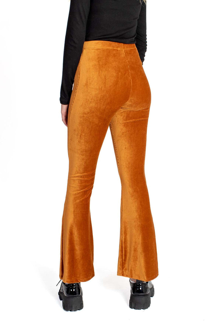 Cognac Knit Corduroy Flares