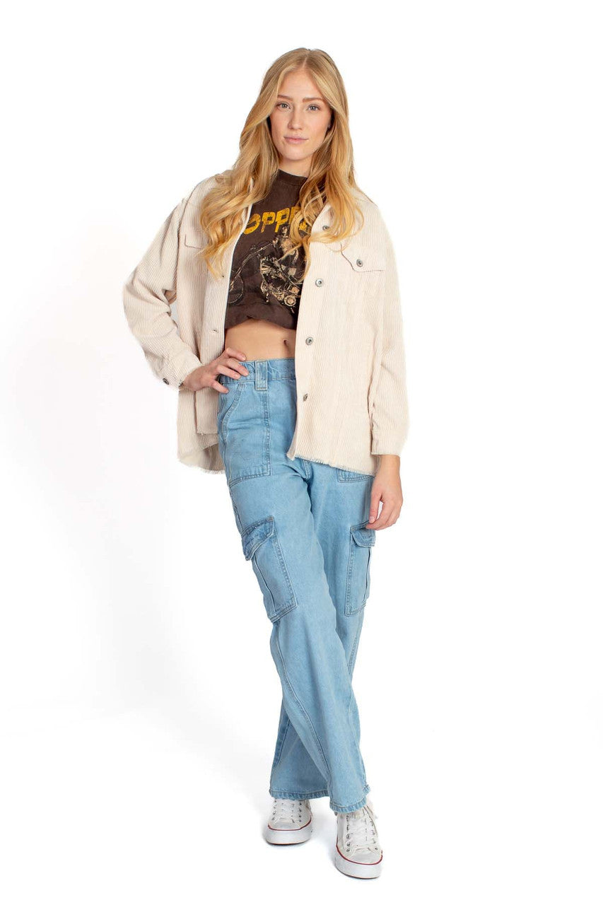 Cream Corduroy Shacket