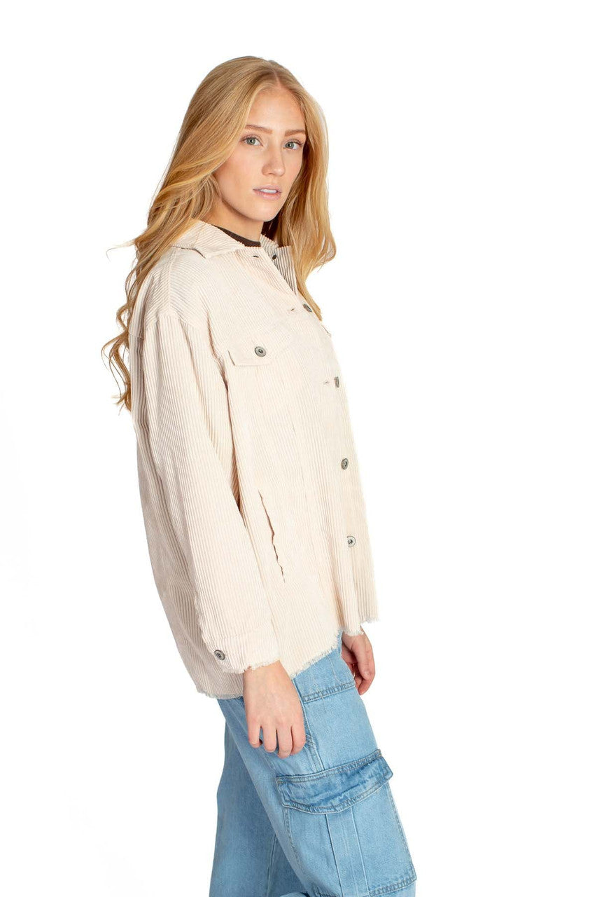Cream Corduroy Shacket