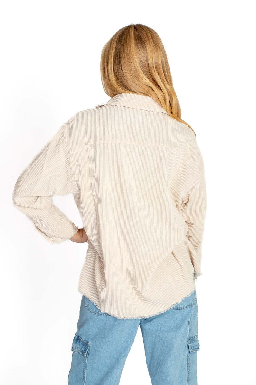 Cream Corduroy Shacket