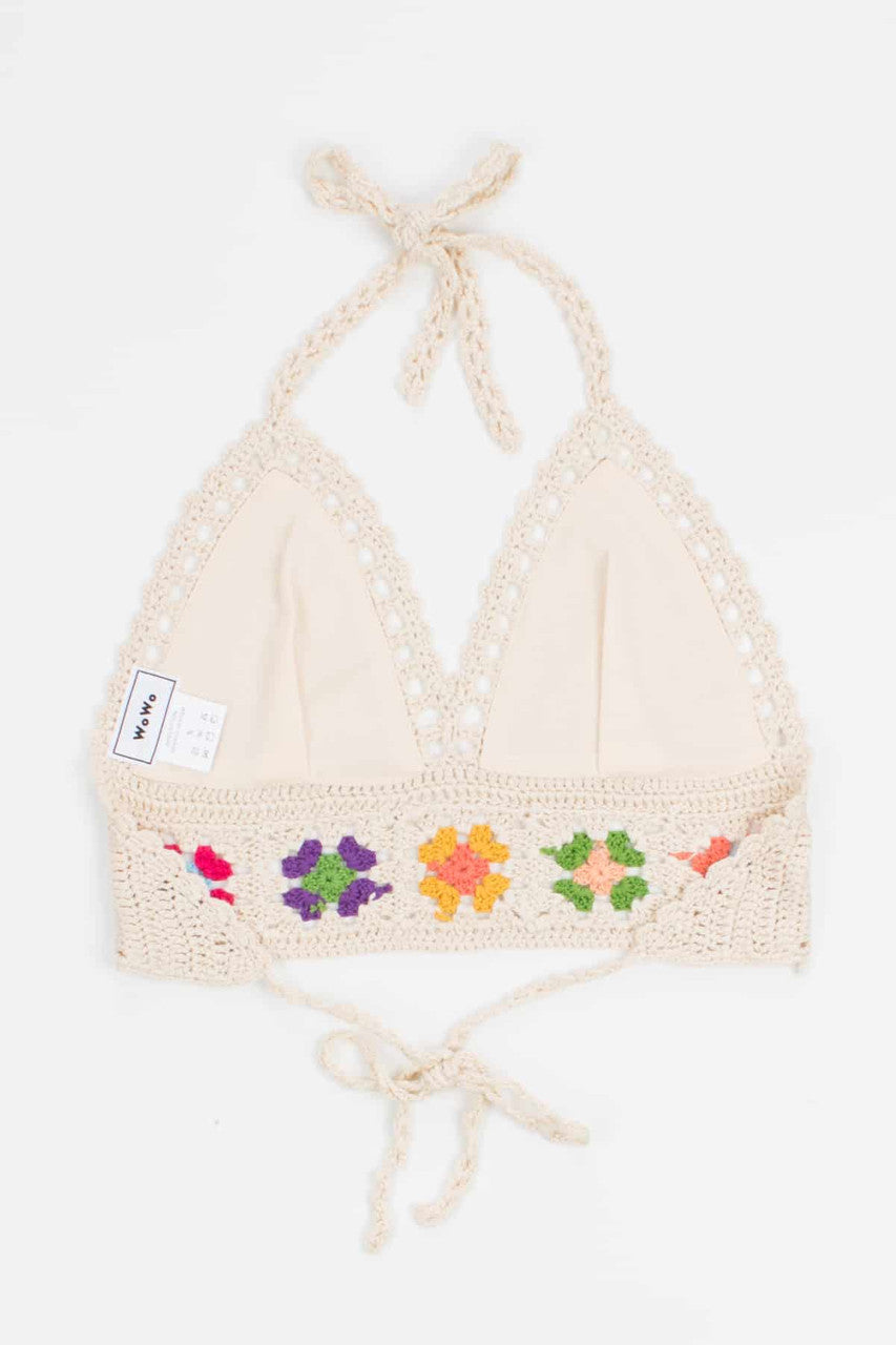 Crochet Flower Detail Tie Top