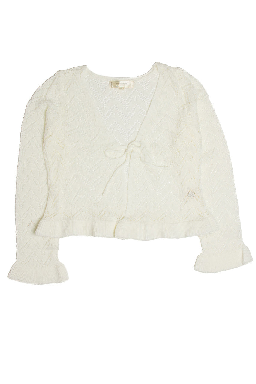 Tie Front Pointelle Cardigan