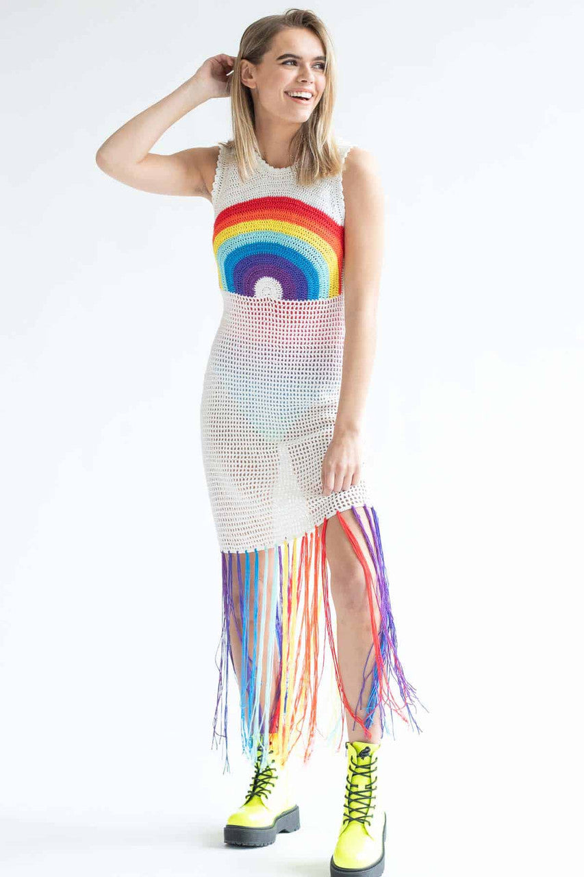 Rainbow Crochet Dress