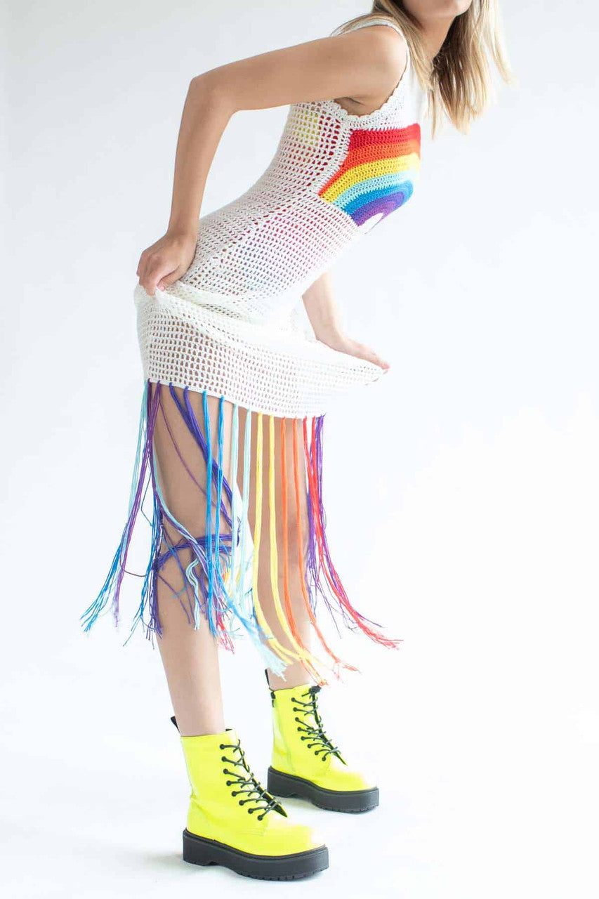 Rainbow Crochet Dress