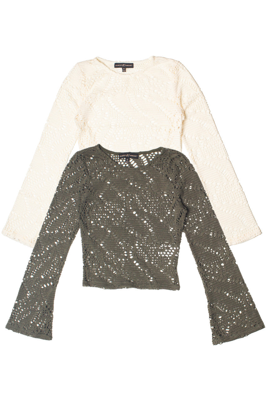 Bell Sleeve Crochet Top