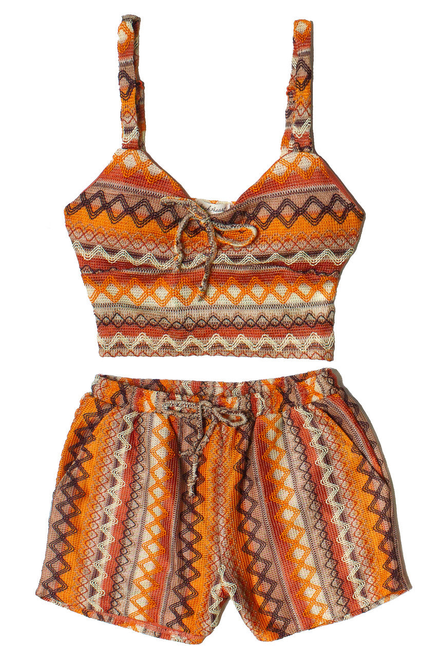 Zigzag Stripe Knit Shorts