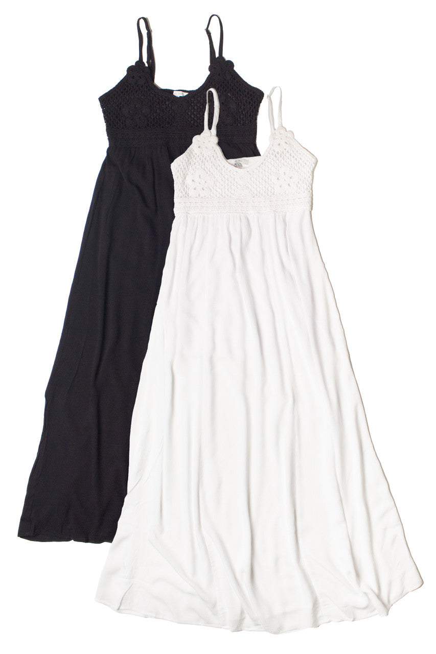 Flower Crochet Top Maxi Dress