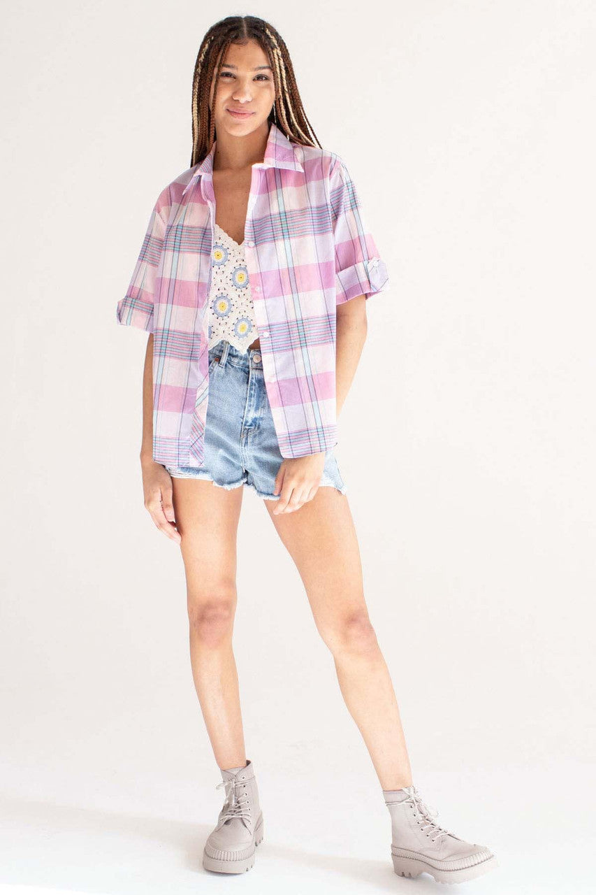 White Circle Crochet Crop Tank