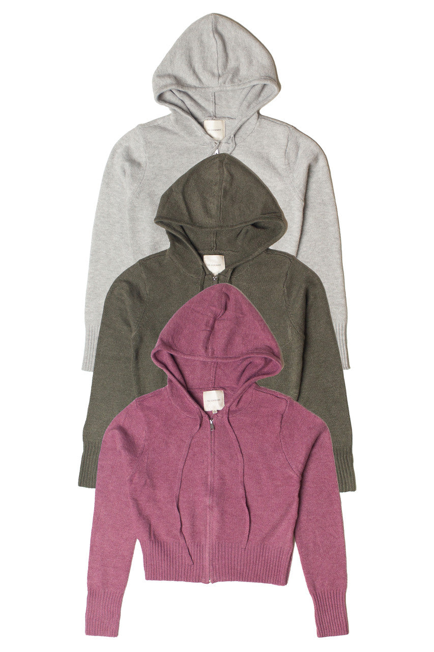 Crop Zip Up Hoodie Sweater