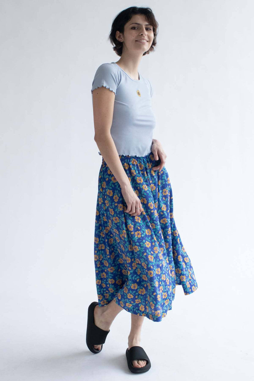 Daisy Embroidered Periwinkle Tee