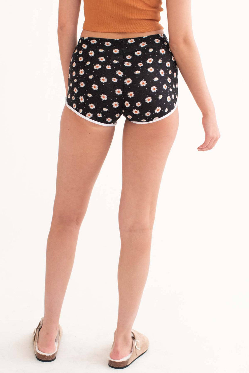Daisy Print Thermal Dolphin Shorts