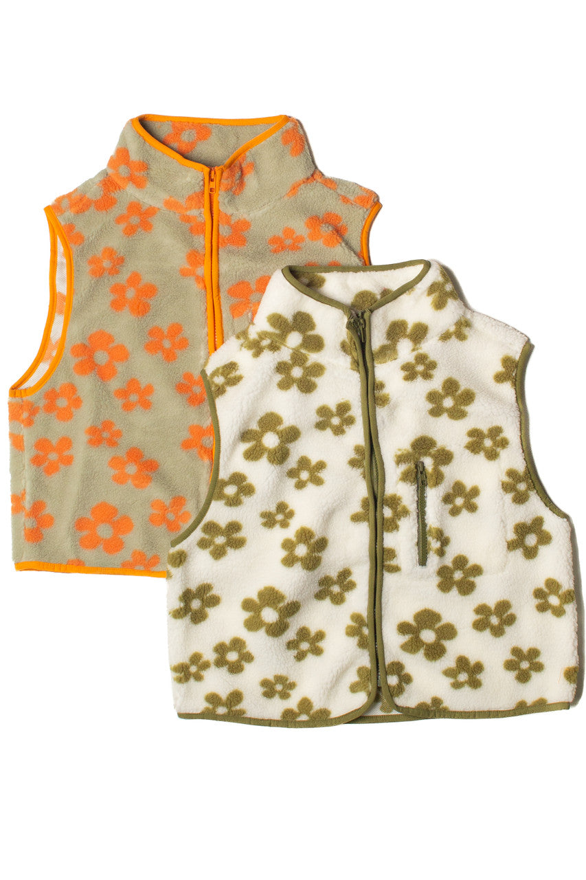 Daisy Fleece Zip Up Vest