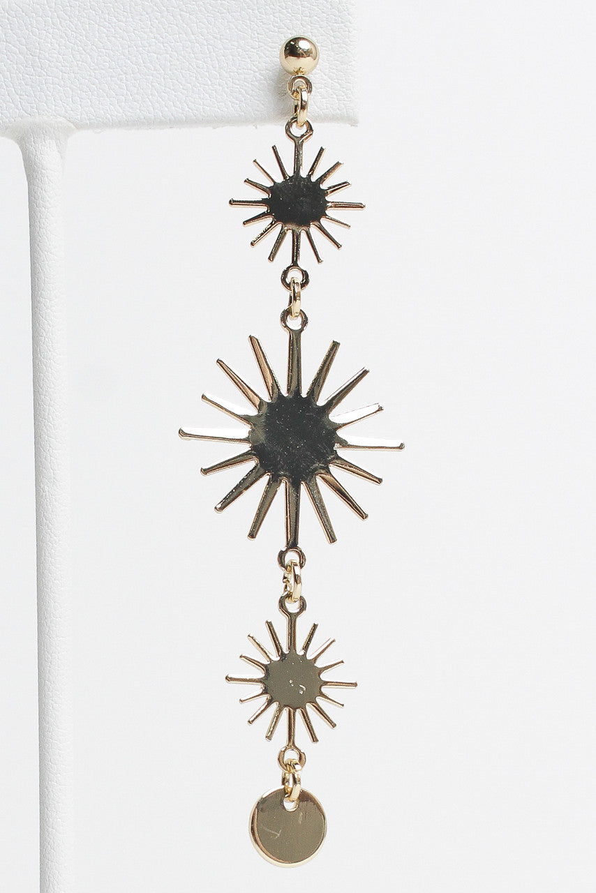 Gold Sunburst Earrings