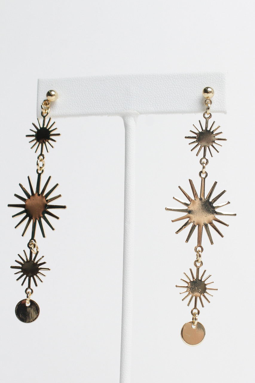 Gold Sunburst Earrings