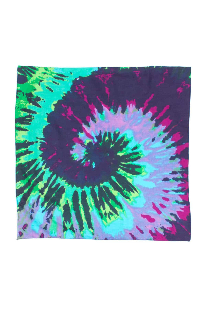 Dark Spiral Tie Dye Bandana
