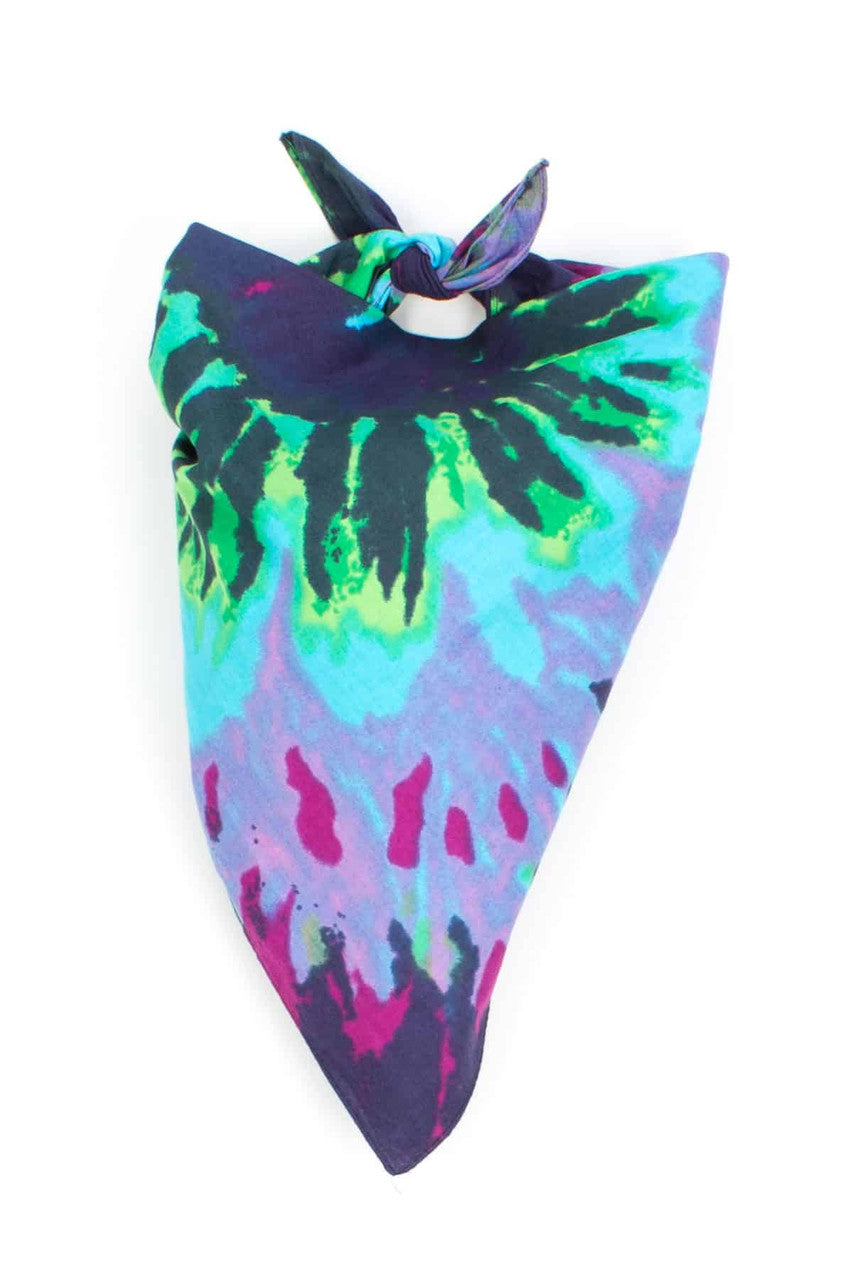 Dark Spiral Tie Dye Bandana