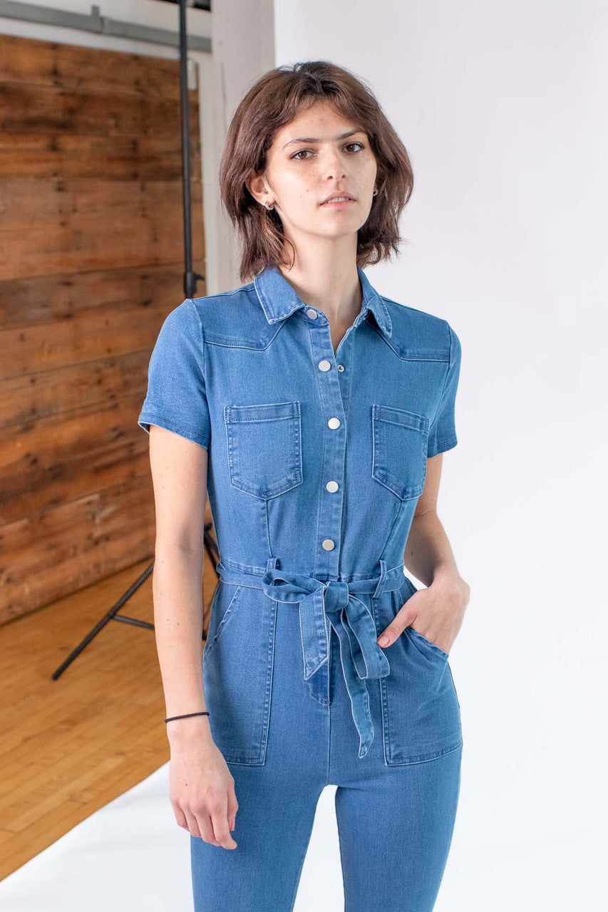 Denim Flare Jumpsuit