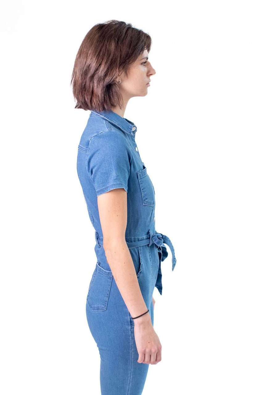 Denim Flare Jumpsuit