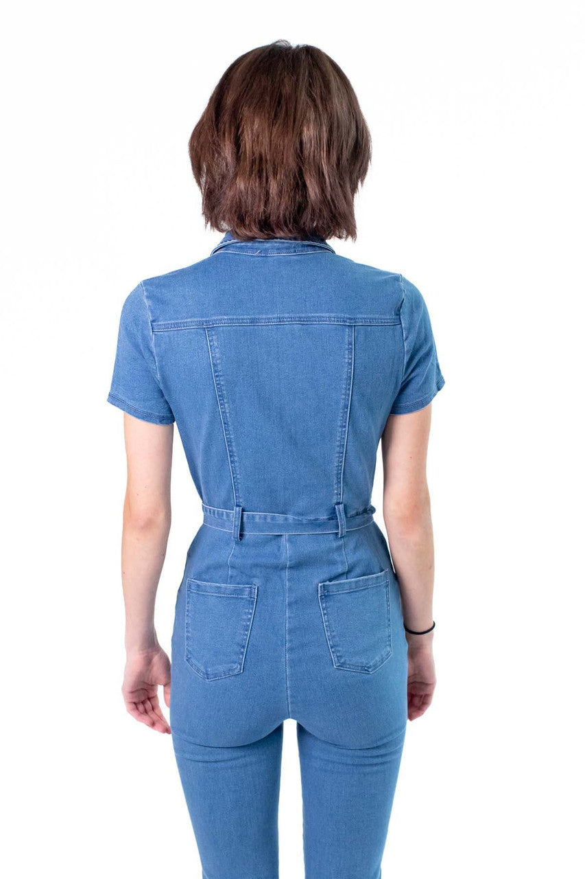 Denim Flare Jumpsuit