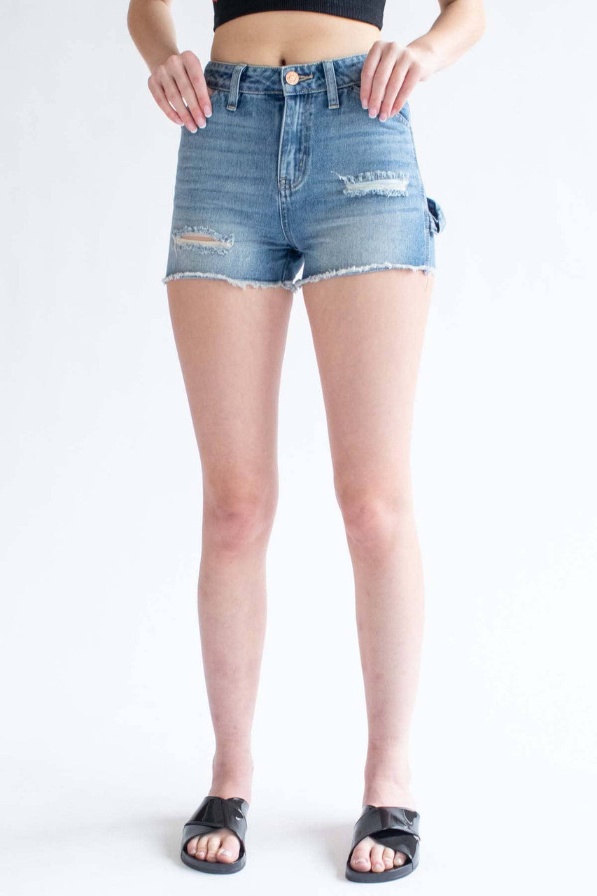 Distressed Carpenter Denim Shorts