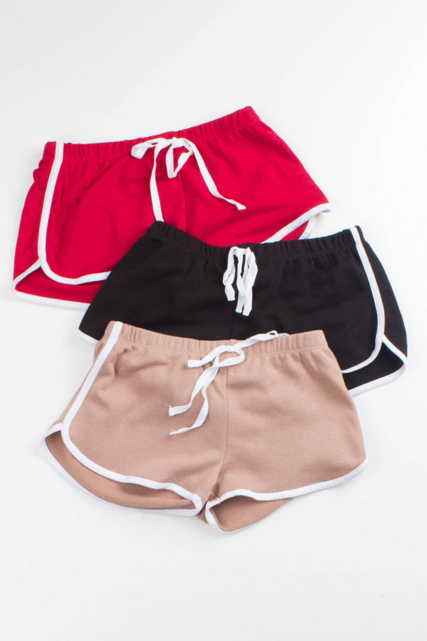 Black Drawstring Dolphin Shorts