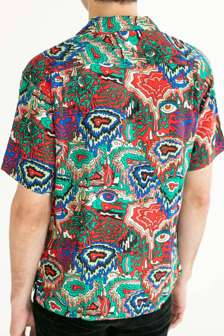 Trippy Drip Camp Button Up Shirt