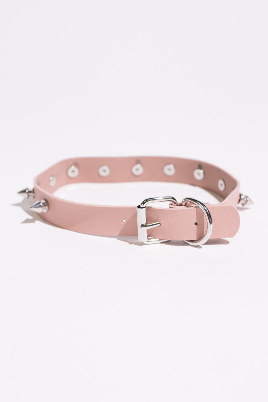 Pink Spiked Collar Choker