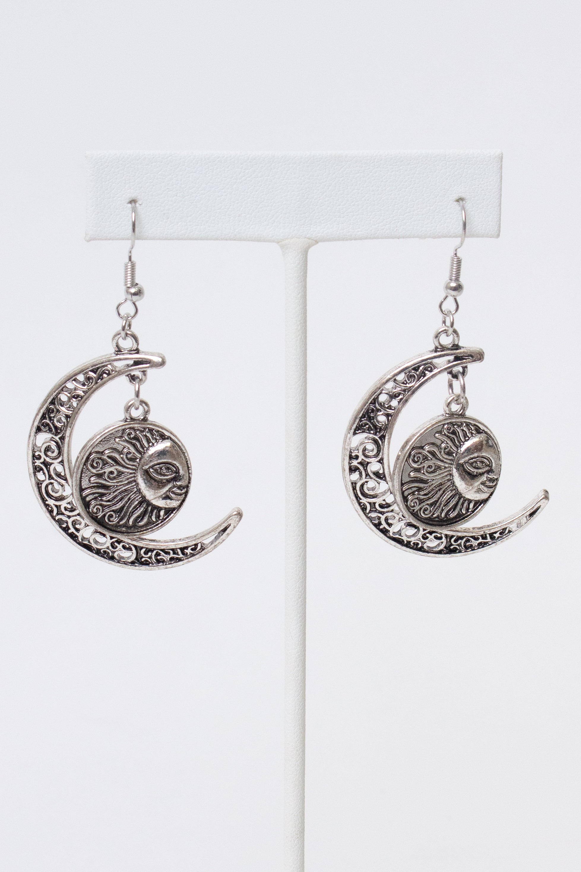 Silver Moon & Sun Earrings