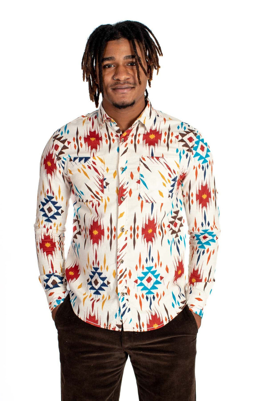 Ecru Southwest Flannel Shirt