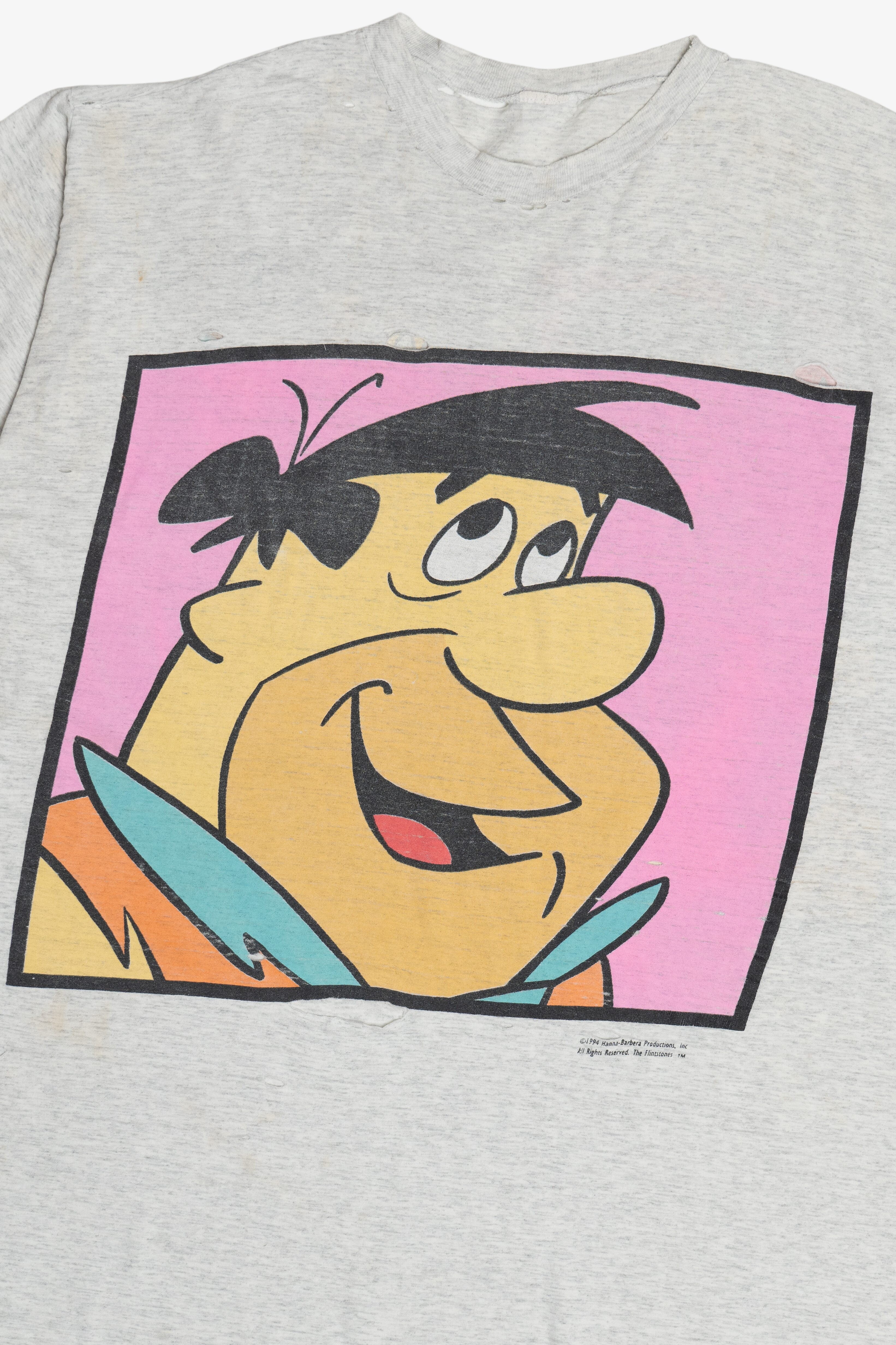 Vintage Thrashed Flintstones Hanna Barbera Paper Thin T-Shirt (1990s)