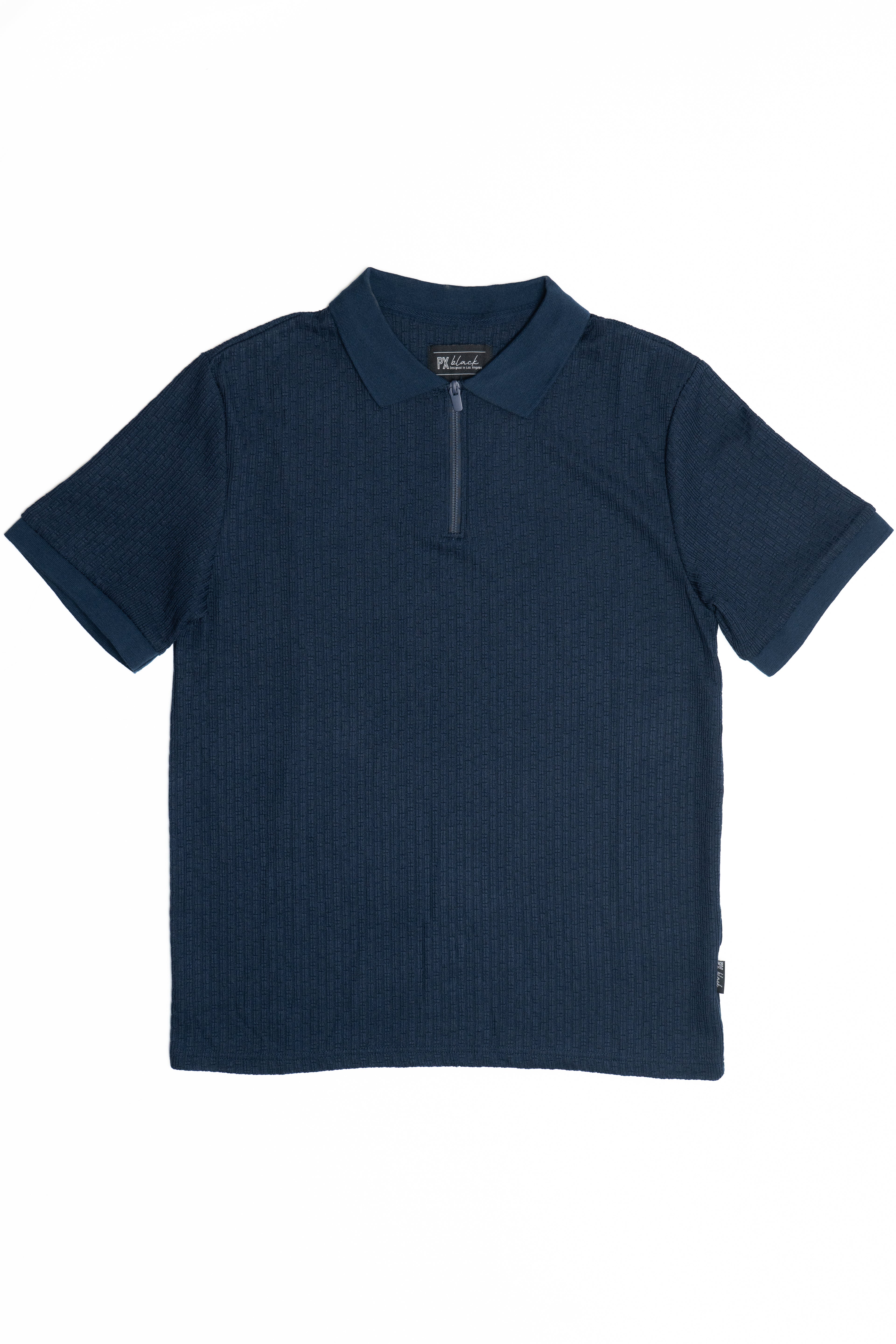 Ribbed Quarter Zip Polo