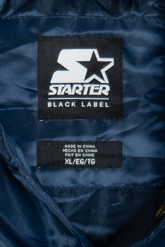 "Cowboys" Dallas Cowboys Quilt Lined Full Snap Black Label Starter Jacket (2000s)