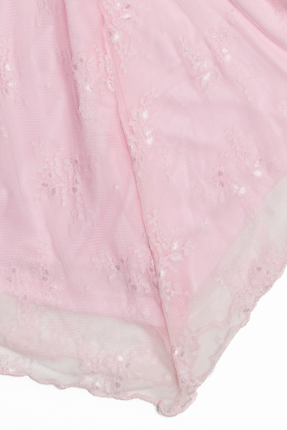 Floral Mesh Lace Hanky Hem Mini Dress