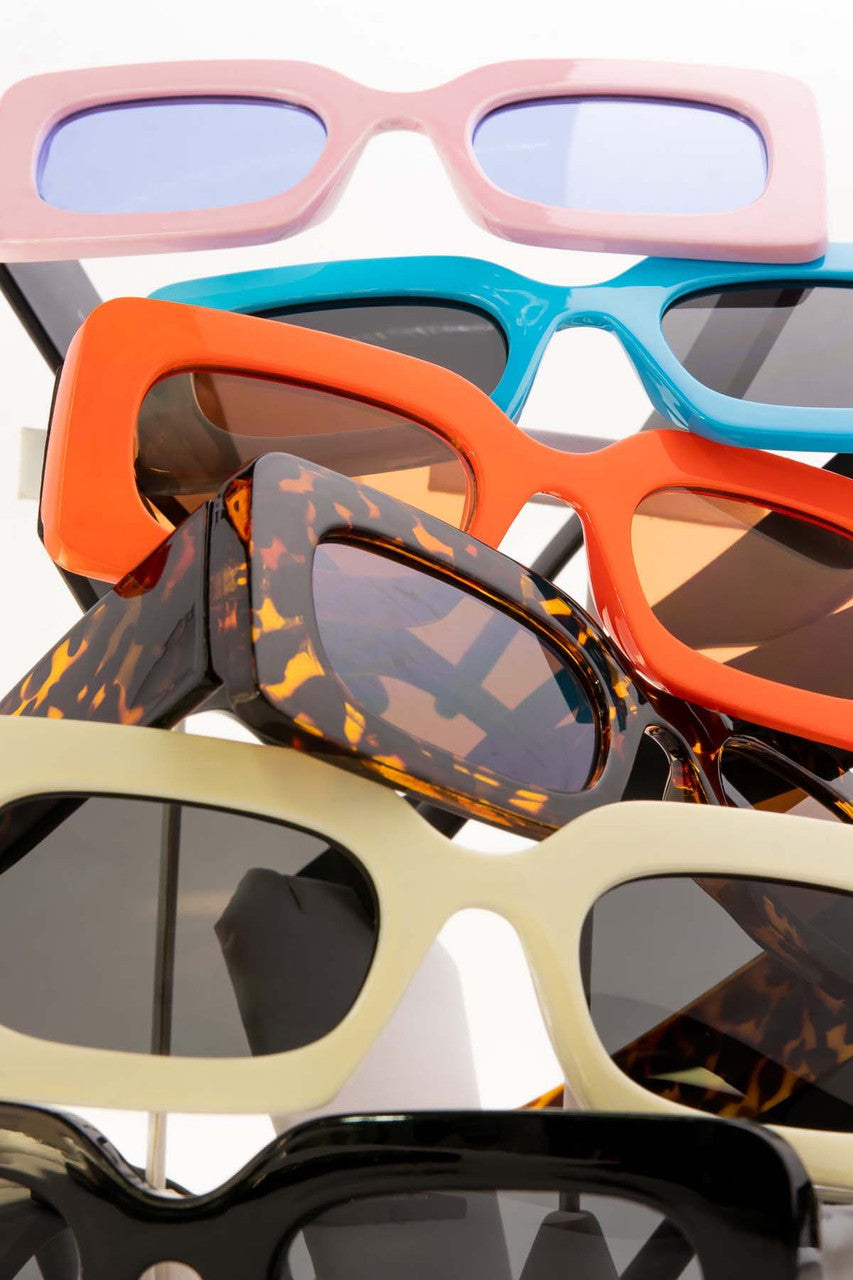 Extra Thick Rectangle Rim Sunglasses