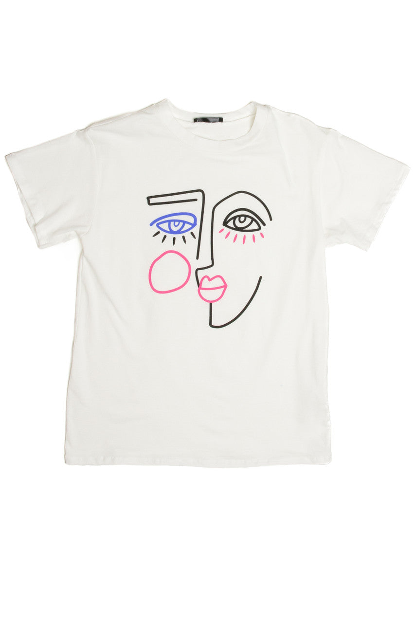 Face Outline Boyfriend Tee