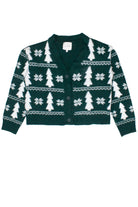 Fair Isle Fuzzy Cardigan - Forest