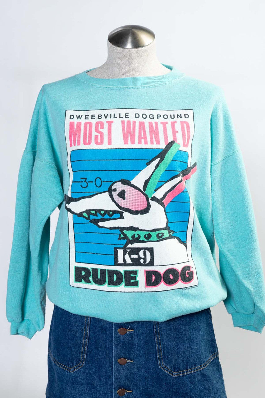 Vintage Most Wanted Rude Dog Sweatshirt (sz. Large)