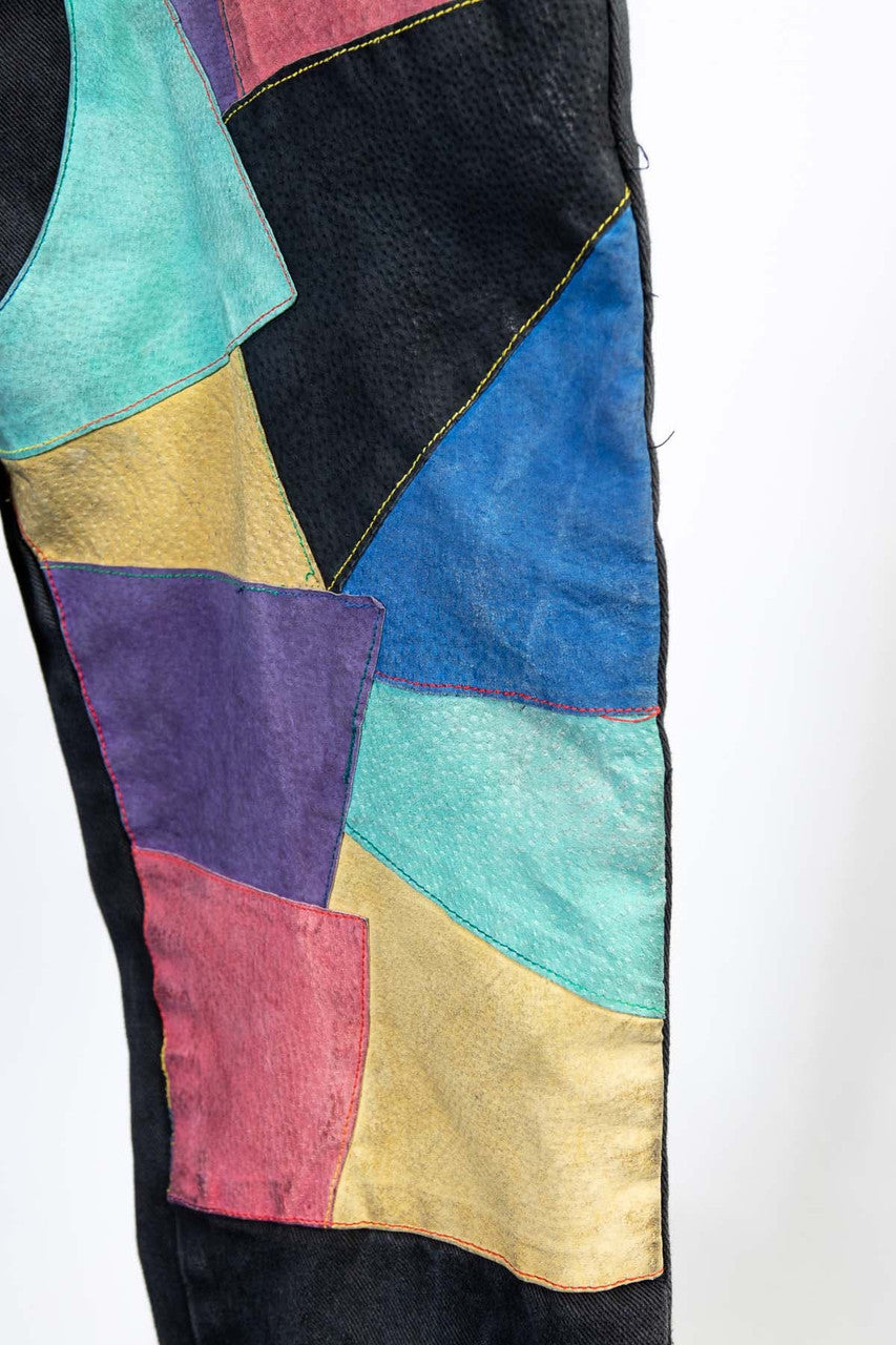Vintage Suede Patchwork Denim Jeans (sz. 11)