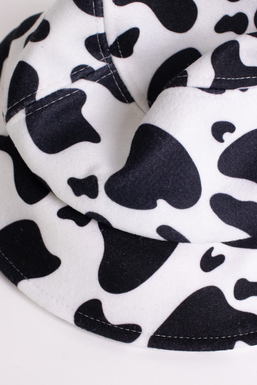 Felt Cow Print Bucket Hat
