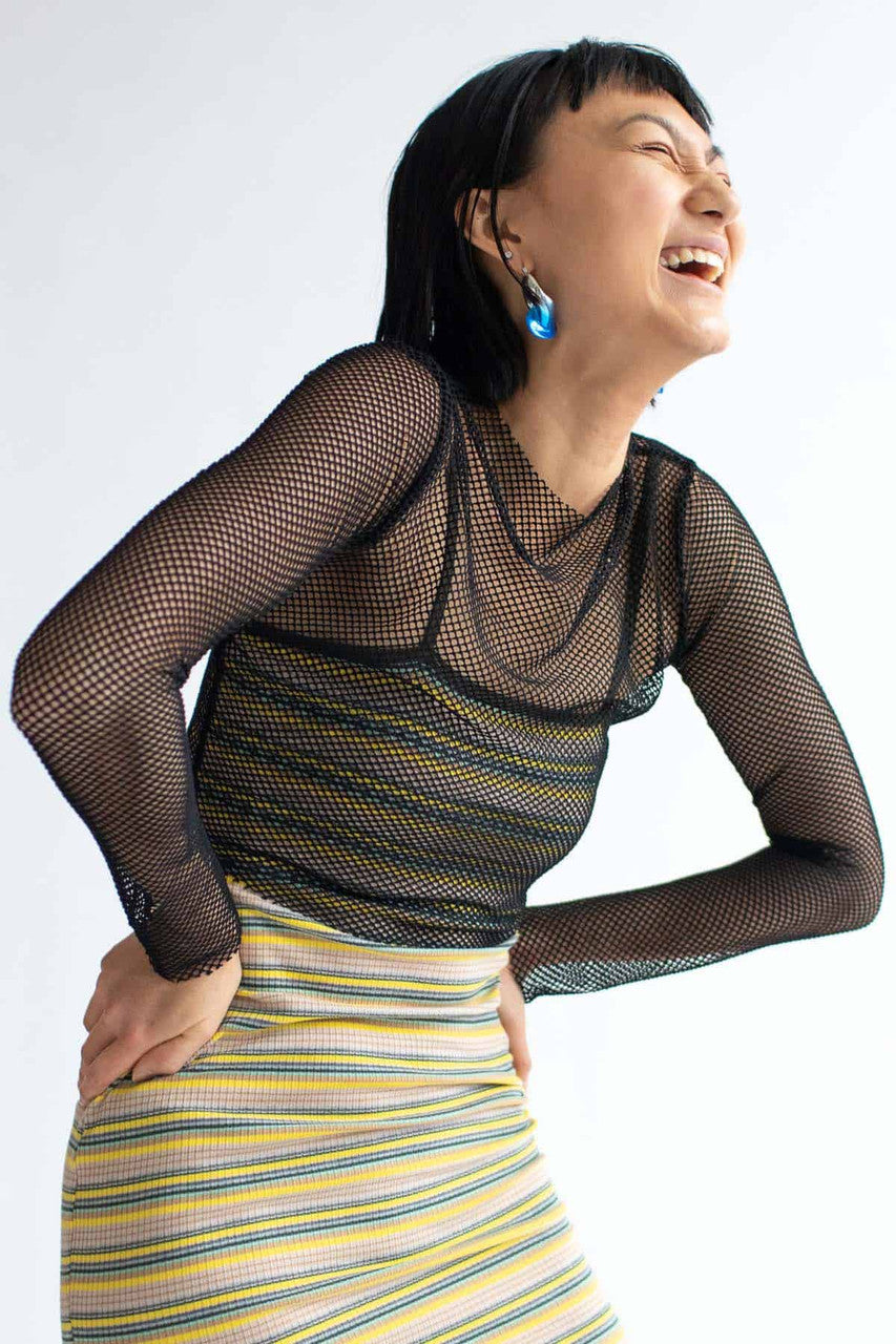 Fishnet Long Sleeve Top