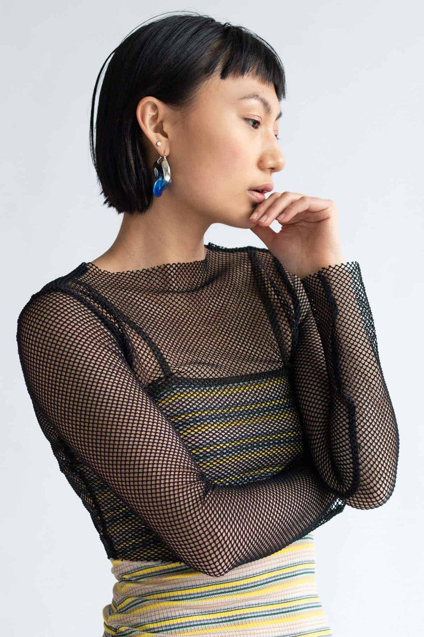 Fishnet Long Sleeve Top