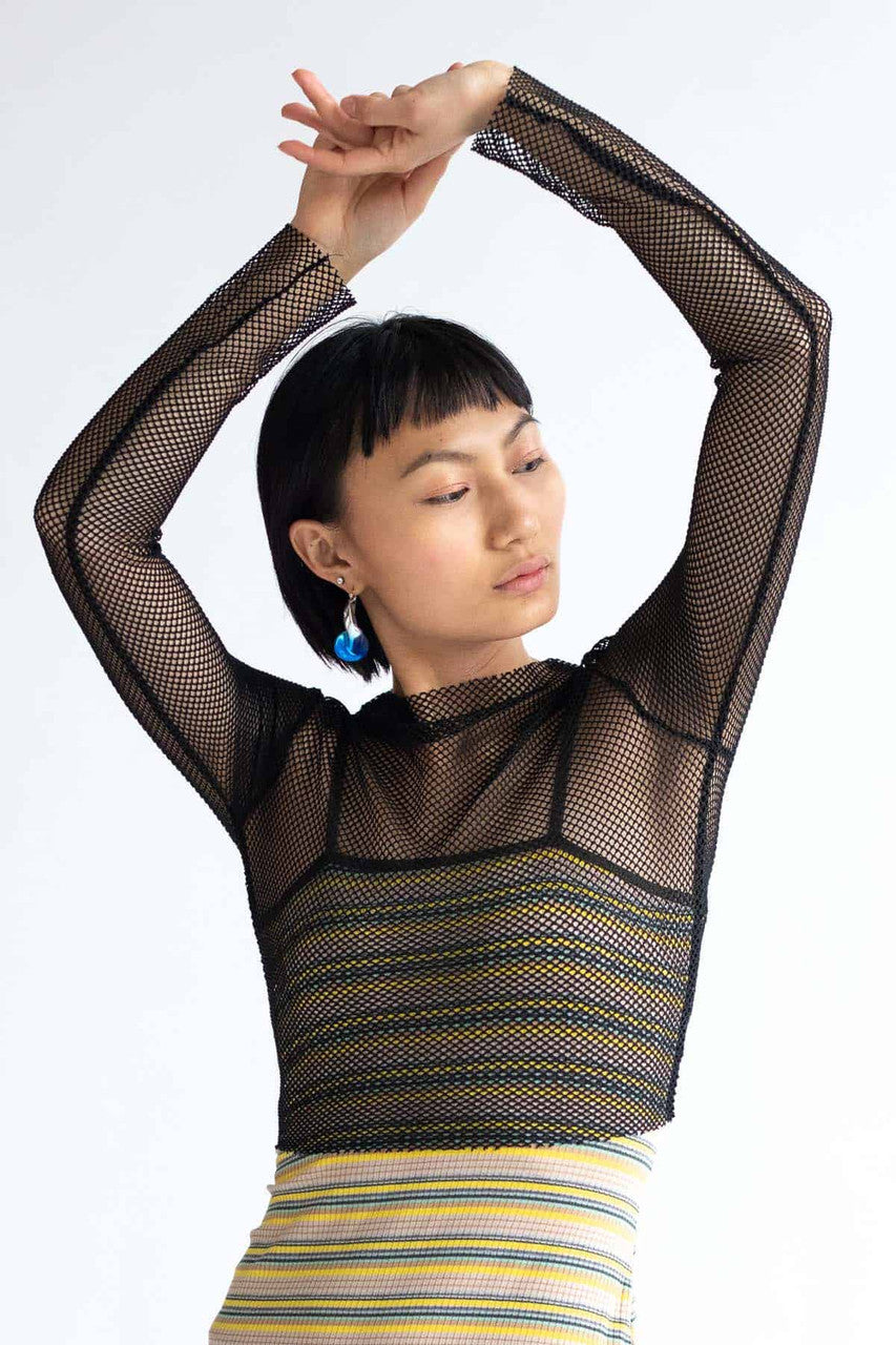Fishnet Long Sleeve Top
