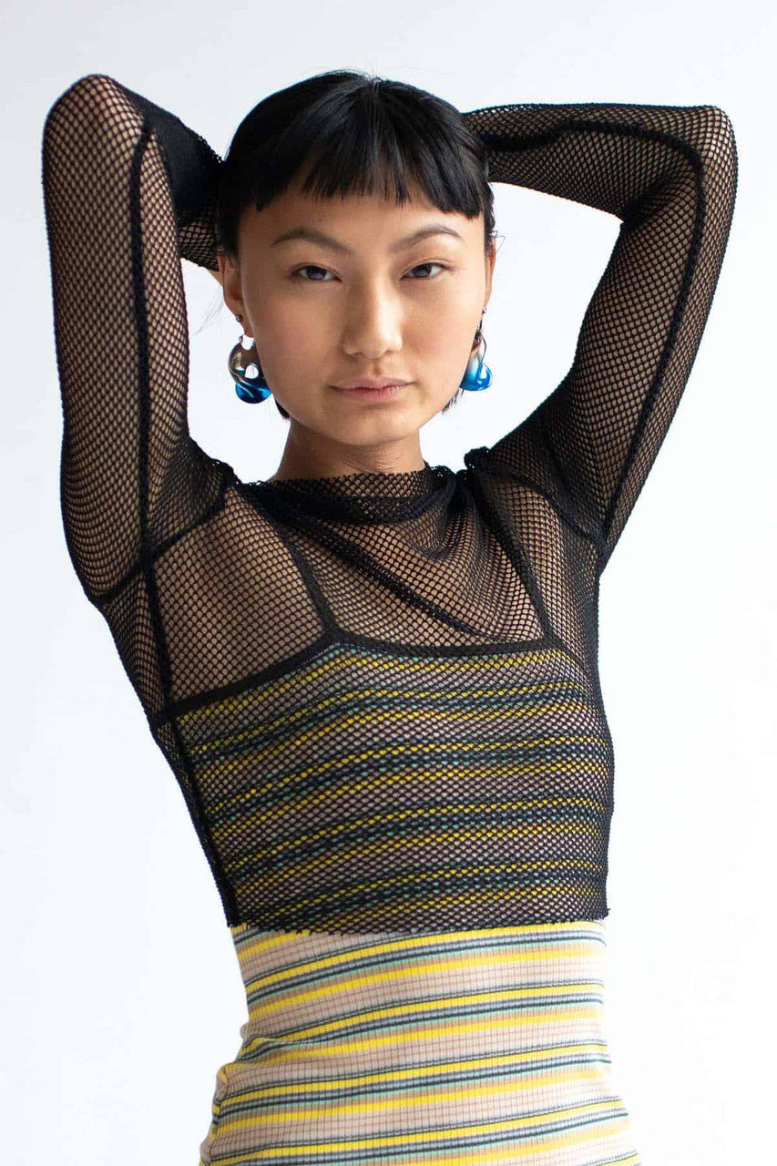Fishnet Long Sleeve Top