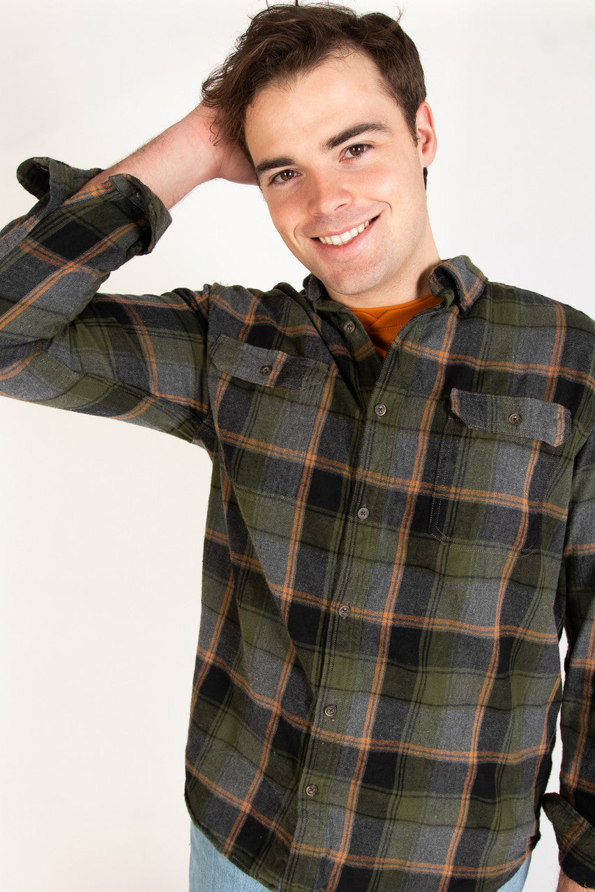Olive George Flannel Shirt 3890
