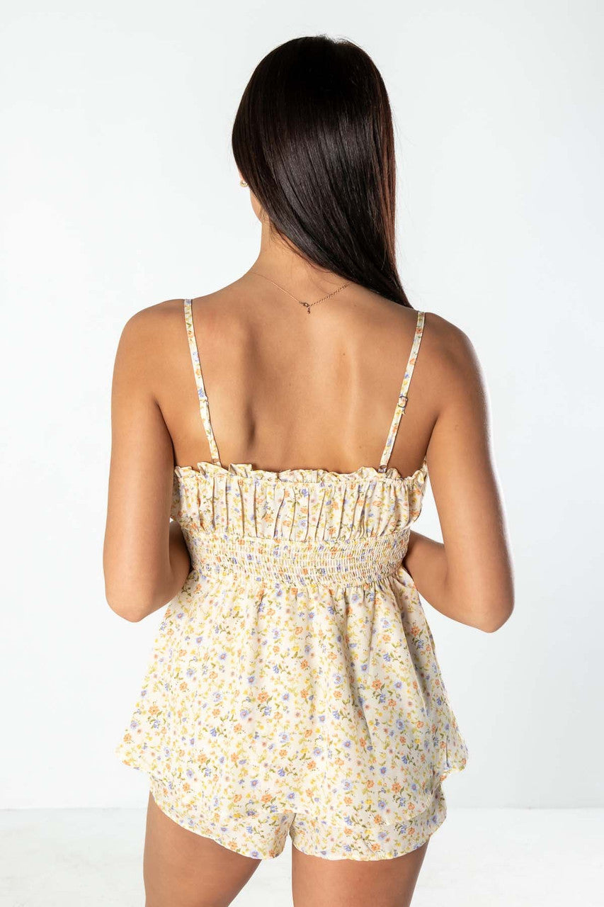 Floral Smocked Waist Romper