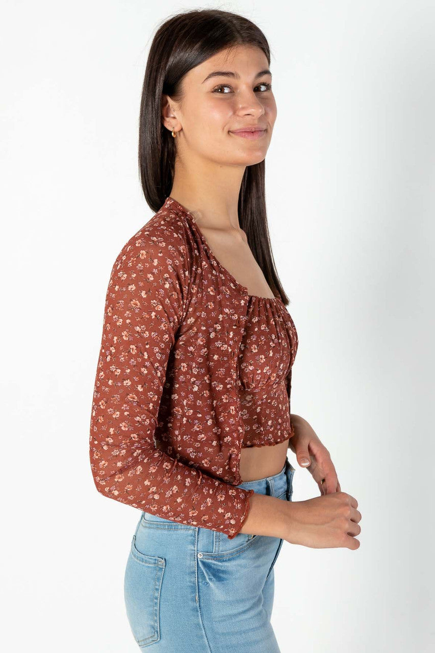 Floral Mesh Cami/Cardi Set