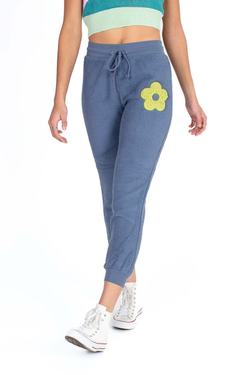 Flower Applique Sherpa Joggers
