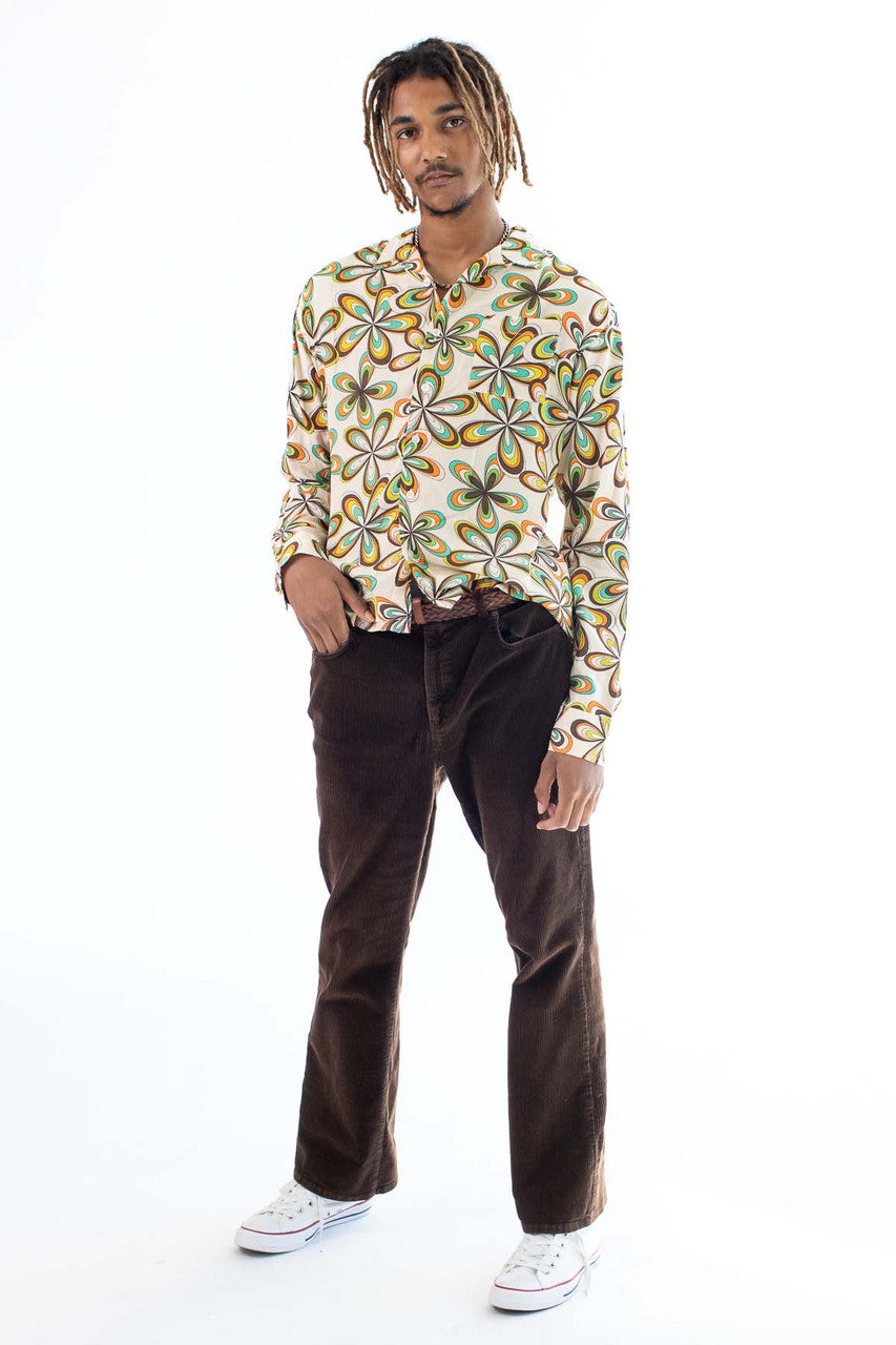 Flower Scope Long Sleeve Button Up Shirt