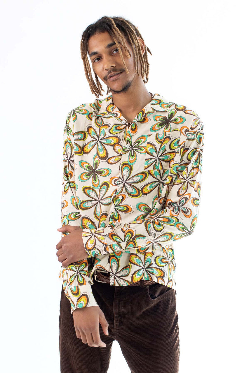 Flower Scope Long Sleeve Button Up Shirt
